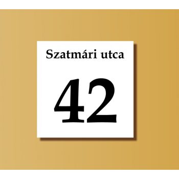 Négyzet alakú, házszámtábla