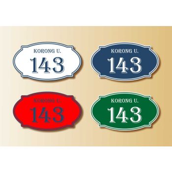 Házszámtábla - ovális alakú