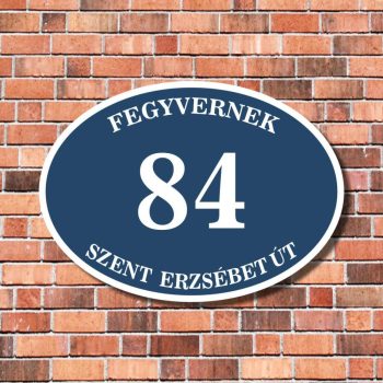 Házszámtábla - ovális alakú