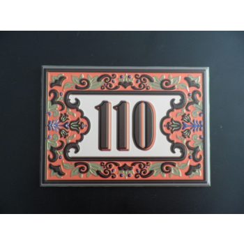 Téglalap alakú 3D-szerű házszámtábla