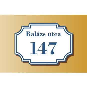 Téglalap alakú, virágos házszámtábla